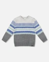 Deux Par Deux Knitted Jacquard Sweater In Gray
