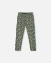 Deux Par Deux Kids'  Leggings With Flower In Multi