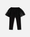 Deux Par Deux Babies'  Leggings With Tulle Skirt In Black