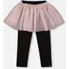 Deux Par Deux Leggings With Tulle Skirt In Black