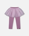 Deux Par Deux Babies'  Leggings With Tulle Skirt In Brown