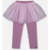 Deux Par Deux Leggings With Tulle Skirt In Pink