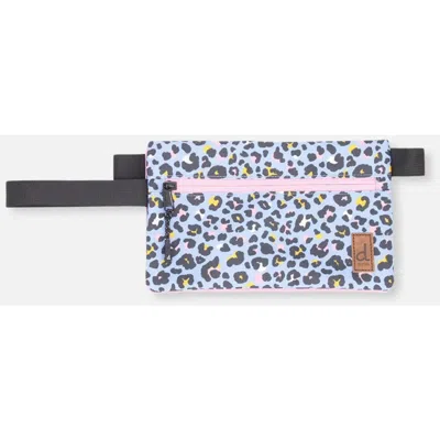 Deux Par Deux Kids'  Leopard Charming Functional Compact Pencil Case In Blue Leopard Print