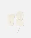 Deux Par Deux Cuff Connector String Lined Extended Mittens In White