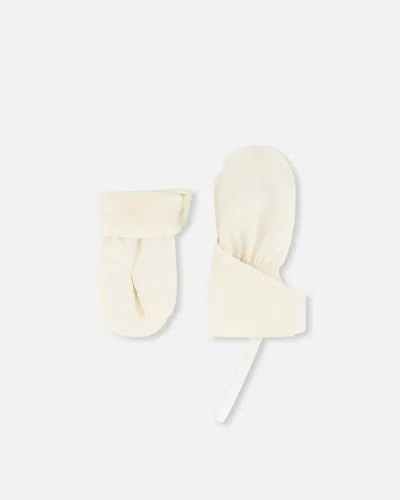 DEUX PAR DEUX LINED BABY MITTENS OFF-WHITE