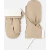 Deux Par Deux Lined Extended Cuff Connector String Mittens In Brown