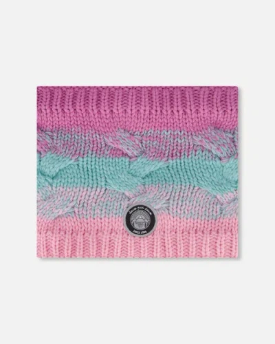 Deux Par Deux Babies'  Lined Knit Neckwarmer In Pink