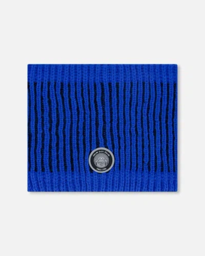 Deux Par Deux Kids'  Lined Knit Neckwarmer In Blue