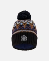 Deux Par Deux Kids'  Lined Knit Winter Hat With Pompom In Black