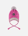 Deux Par Deux Lined Peruvian Knit Hat With Pompom In Pink