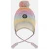 Deux Par Deux Lined Peruvian Knit Pompom Hat Multicolor In Pink