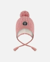 Deux Par Deux Kids'  Lined Winter Hat With Pompom In Pink