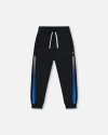 Deux Par Deux Little Boy's Athletic Pants Blue And Black In Blue