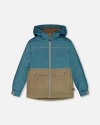 Deux Par Deux Little Boy's Colorblock Mid-season Jacket Neutral Blue And Taupe In Neutral Blue And Taupe
