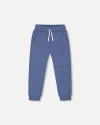 Deux Par Deux Little Boy's Fleece Sweatpants With Pockets Blue In Moonlight Blue