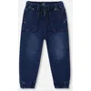 Deux Par Deux Little Boy's French Terry Denim Jogger Pant Dark Denim Blue In Dark Denim Blue