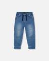 Deux Par Deux Little Boy's French Terry Jogger Pants Light Blue Denim In Light Blue Denim