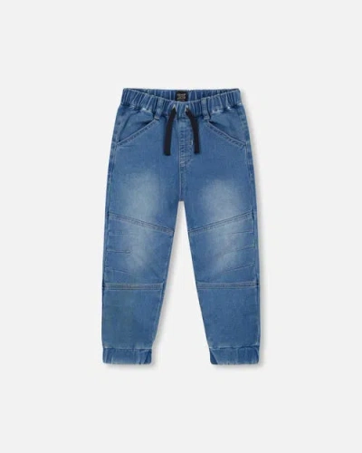 Deux Par Deux Babies'  Little Boy's French Terry Jogger Pants Light Blue Denim