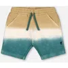 Deux Par Deux Little Boy's French Terry Short Gradient Beige And Teal In Gradient Beige And Teal