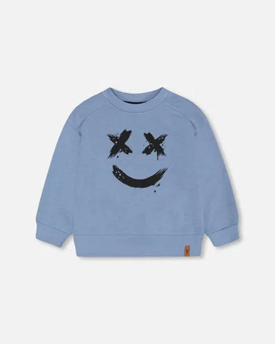 Deux Par Deux Kids' Little Boy's French Terry Sweatshirt Faded Blue