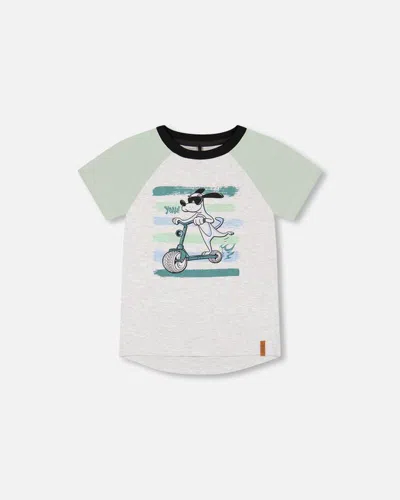 Deux Par Deux Kids' Little Boy's Organic Cotton Raglan T-shirt Oatmeal Mix
