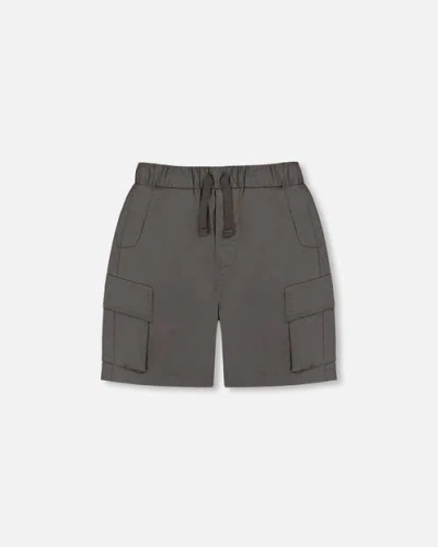 Deux Par Deux Babies'  Little Boy's Parachute Cargo Pocket Shorts Dark Gray