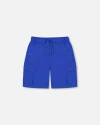 Deux Par Deux Boy's Parachute Cargo Pocket Shorts Royal Blue In Royal Blue