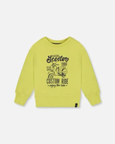 Deux Par Deux Babies'  Little Boy's Pullover Graphic Sweatshirt Lime Green