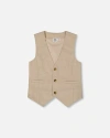 Deux Par Deux Little Boy's Sleeveless Vest Light Taupe In Light Taupe