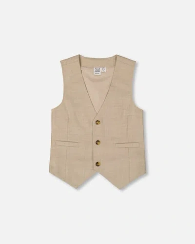 Deux Par Deux Babies'  Little Boy's Sleeveless Vest Light Taupe