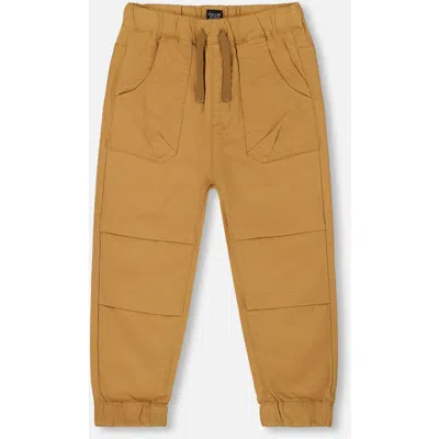 Deux Par Deux Boys' Stretch Twill Jogger Pant - Little Kid In Tan