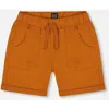 Deux Par Deux Little Boy's Stretch Twill Short Vibrant Orange In Vibrant Orange