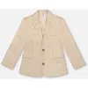 Deux Par Deux Little Boy's Two Button Blazer Light Taupe In Light Taupe