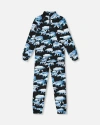 Deux Par Deux Little Boy's Two Piece Thermal Underwear Set Black Printed Polar Bears In Printed Bears
