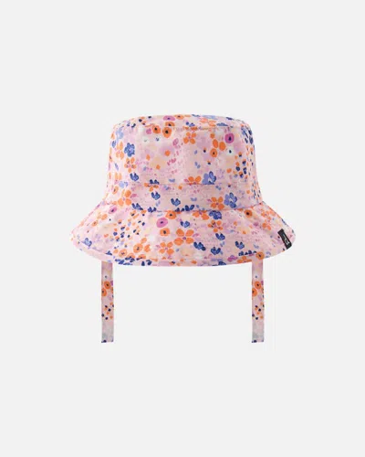 Deux Par Deux Kids' Little Girl's Beach Hat Lavender Printed Fields Flowers In Lavender Fields Flowers