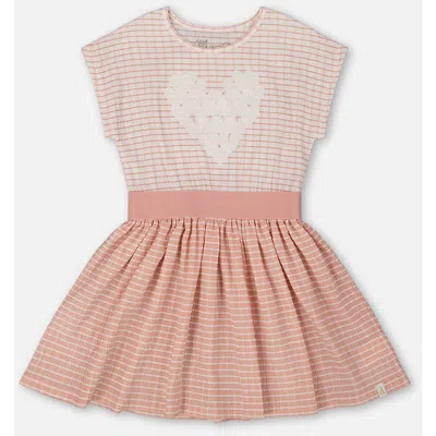 Deux Par Deux Babies'  Little Girl's Crinkle Dress With Applique Light Old Pink