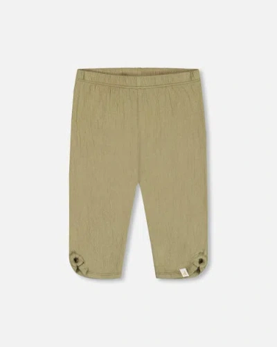 Deux Par Deux Babies'  Little Girl's Crinkle Jersey Capri Legging Olive Green