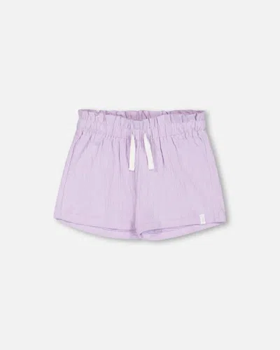 Deux Par Deux Kids' Little Girl's Crinkle Jersey Short Lilac