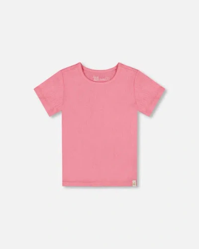 Deux Par Deux Kids'  Little Girl's Crinkle Short Sleeve Top Candy Pink