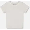 Deux Par Deux Girls' Crinkle Short Sleeve Top - Little Kid In White
