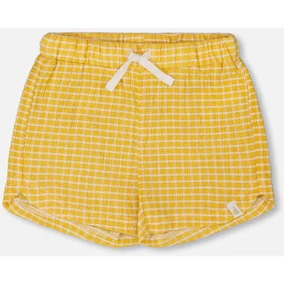 Deux Par Deux Babies'  Little Girl's Crinkle Short White Checkered Lilac