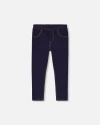 Deux Par Deux Little Girl's Dark Blue Denim Jeggings In Navy Denim