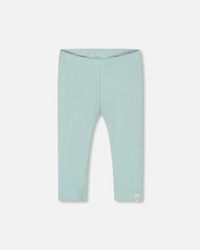 Deux Par Deux Babies'  Little Girl's Flat Back Rib Capri Legging Pale Teal