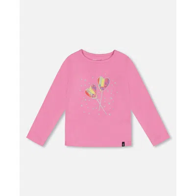 Deux Par Deux Kids'  Little Girl's Long Sleeve T-shirt Pink In Crocus