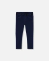 Deux Par Deux Little Girl's Plush Lined Dark Blue Denim Jeggings In Navy Denim
