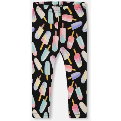 Deux Par Deux Babies'  Little Girl's Printed Capri Leggings Ice Lollipops In Multicolored
