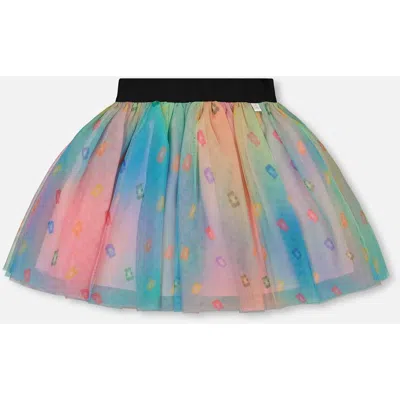 DEUX PAR DEUX DEUX PAR DEUX LITTLE GIRL'S PRINTED MESH SKIRT MULTICOLORED GUMMIES