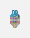 Deux Par Deux Kids'  Little Girl's Printed One-piece Swimsuit Multicolored