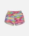 Deux Par Deux Little Girl's Printed Swim Shorts Multicolored In Multicolored