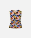 Deux Par Deux Little Girl's Printed Tunic Top Multicolored In Multicolored